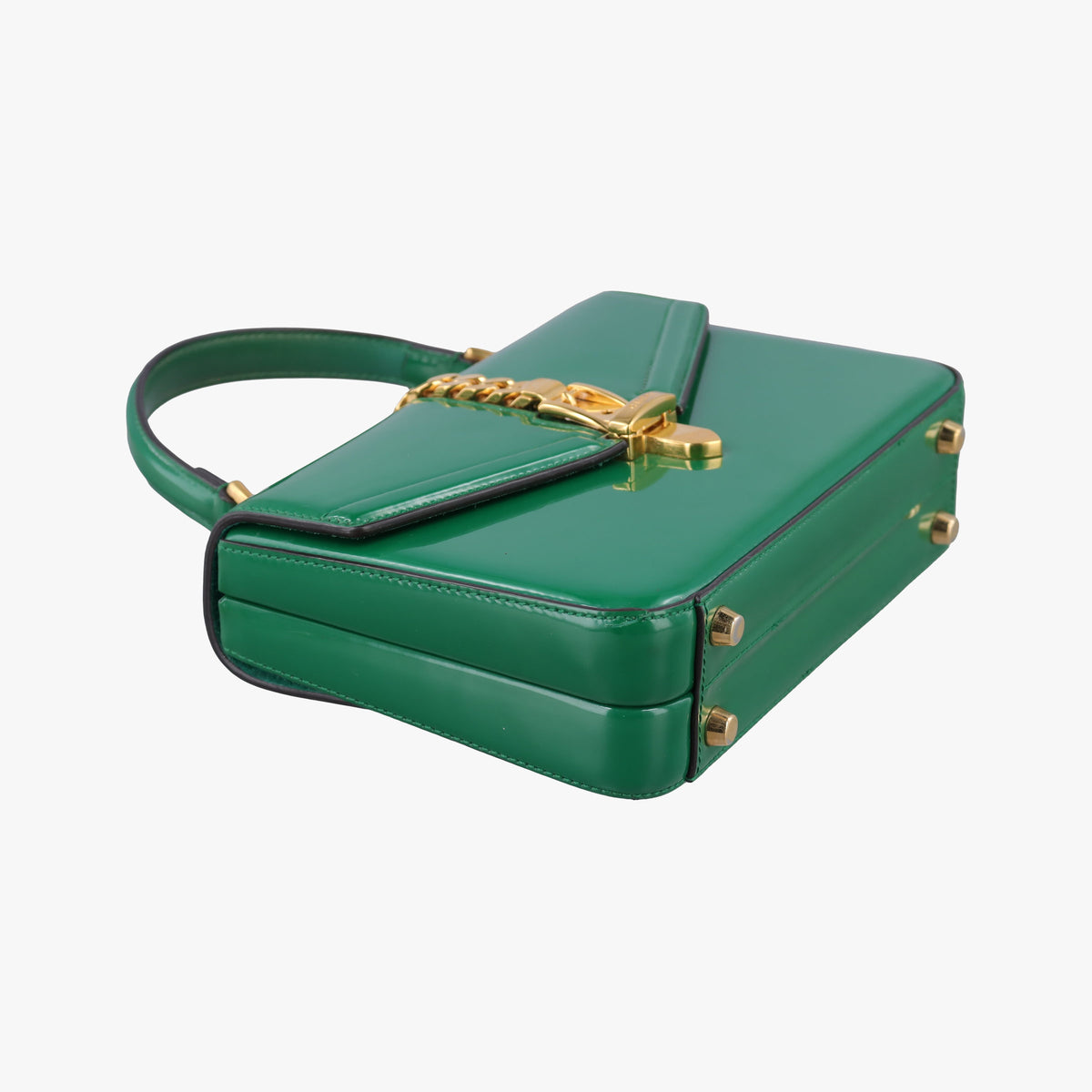 Vintage Gucci Sylvie Green Patent Leather 589479 handbag | stylenewstar