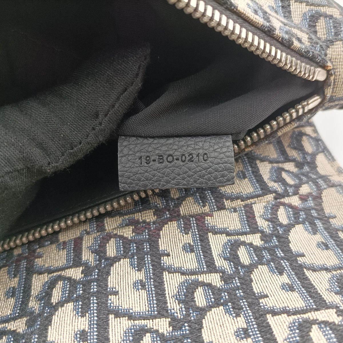 Secondhand Christian Dior saddle Navy Jacquard×Leather  bum bag/waist bag | stylenewstar