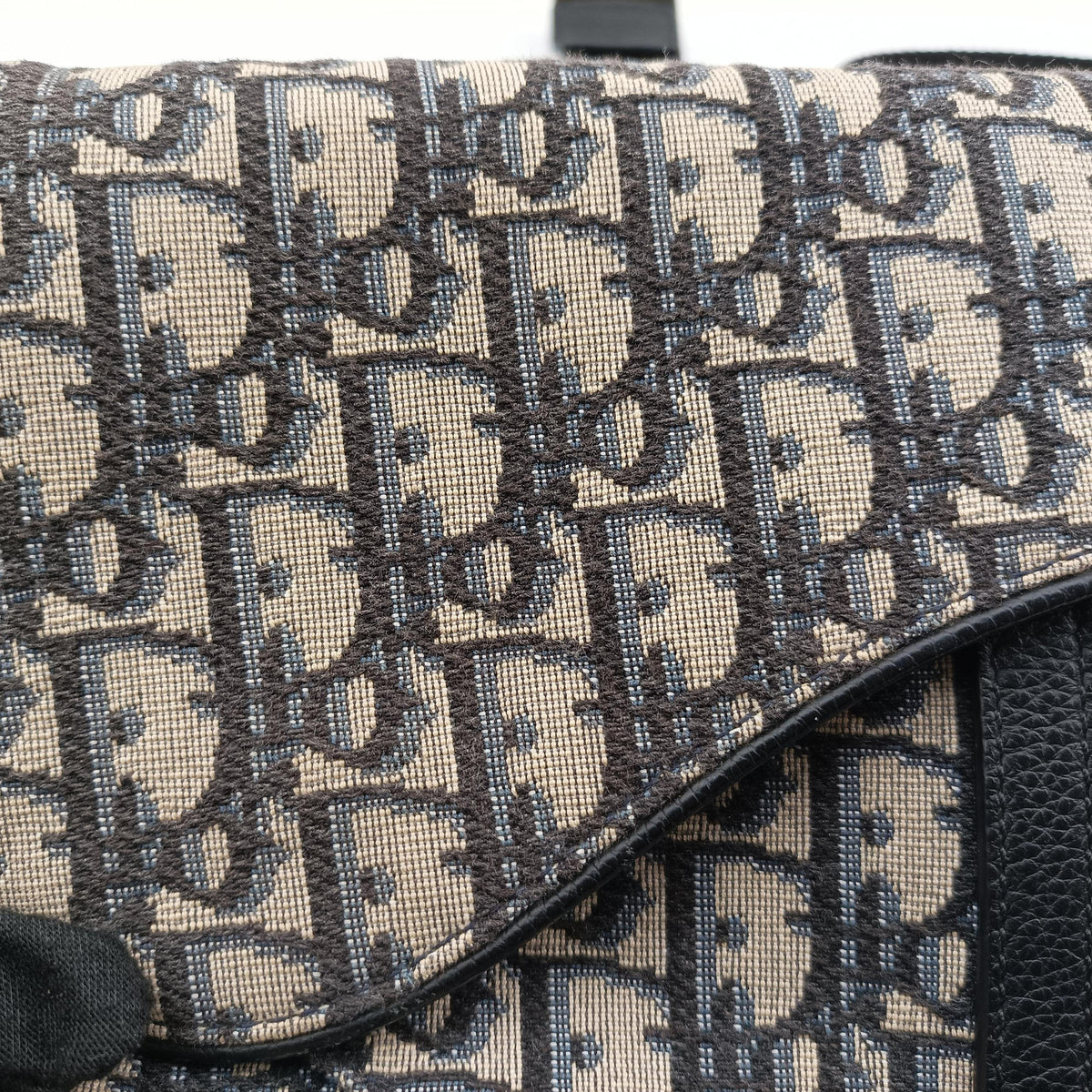 Secondhand Christian Dior saddle Navy Jacquard×Leather  bum bag/waist bag | stylenewstar