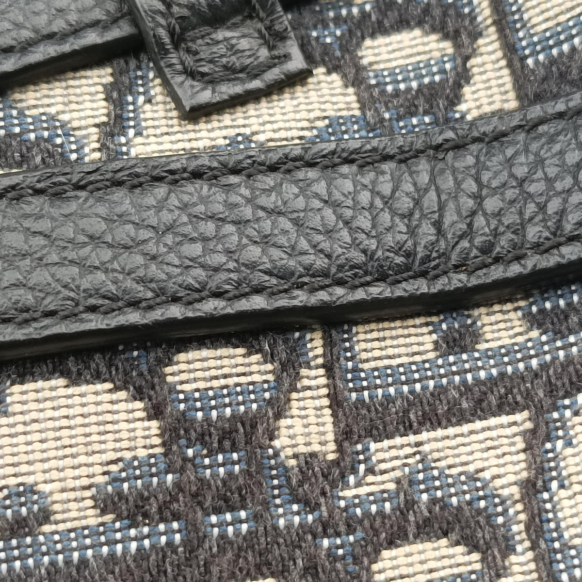 Secondhand Christian Dior saddle Navy Jacquard×Leather  bum bag/waist bag | stylenewstar