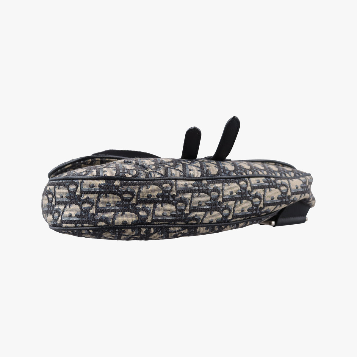 Secondhand Christian Dior saddle Navy Jacquard×Leather  bum bag/waist bag | stylenewstar