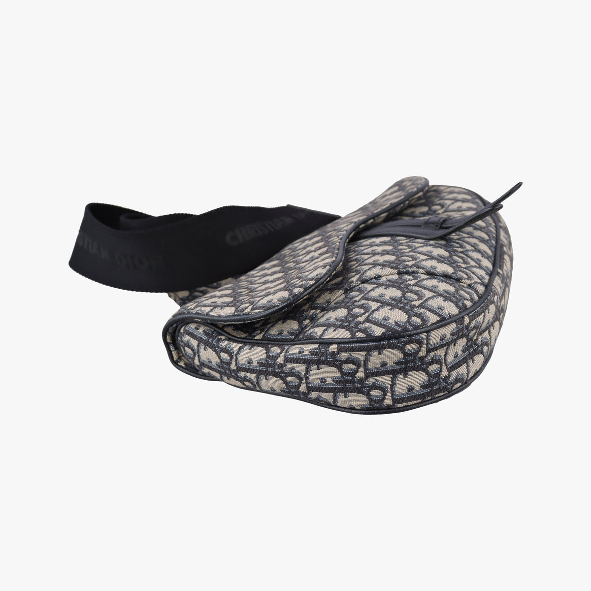 Secondhand Christian Dior saddle Navy Jacquard×Leather  bum bag/waist bag | stylenewstar