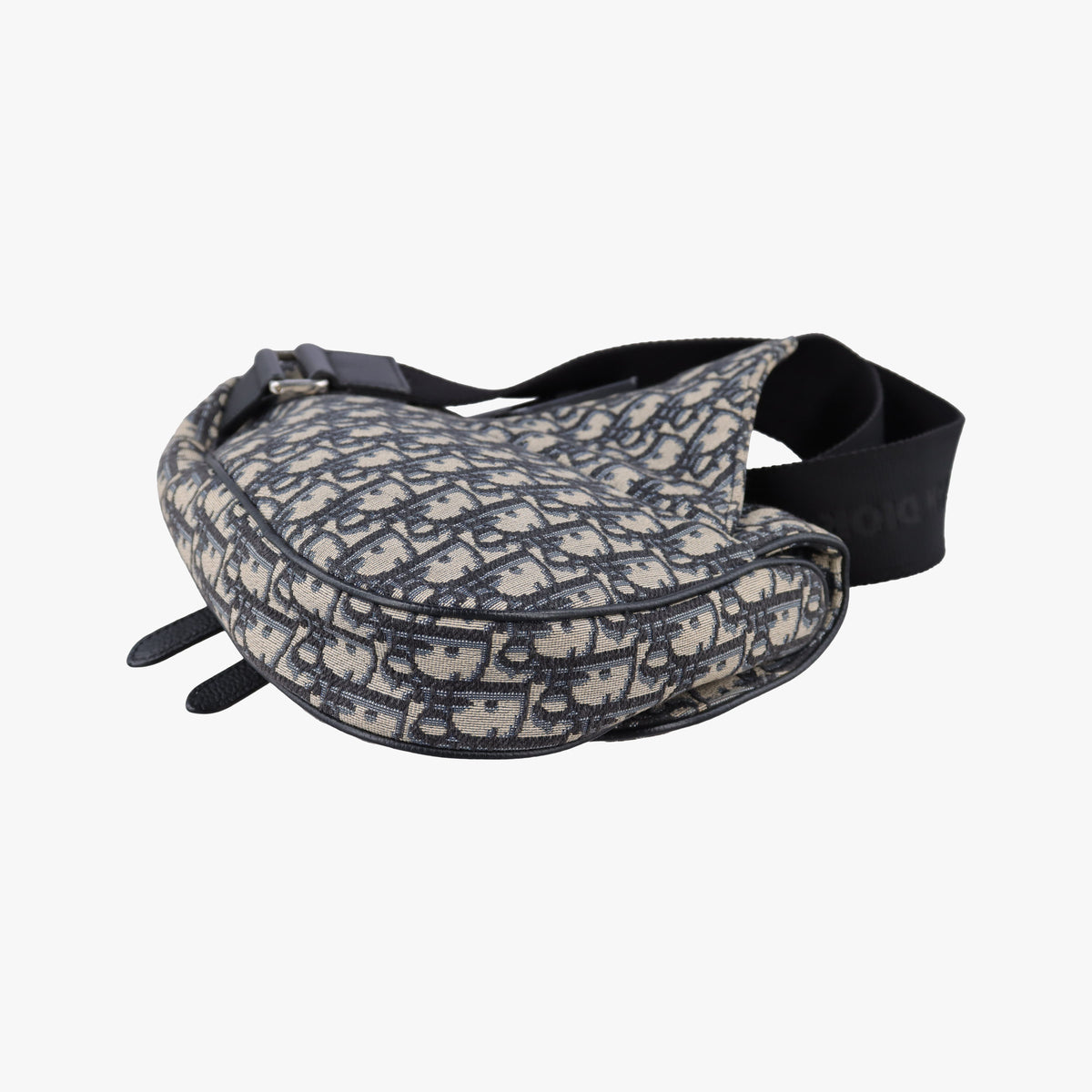 Secondhand Christian Dior saddle Navy Jacquard×Leather  bum bag/waist bag | stylenewstar