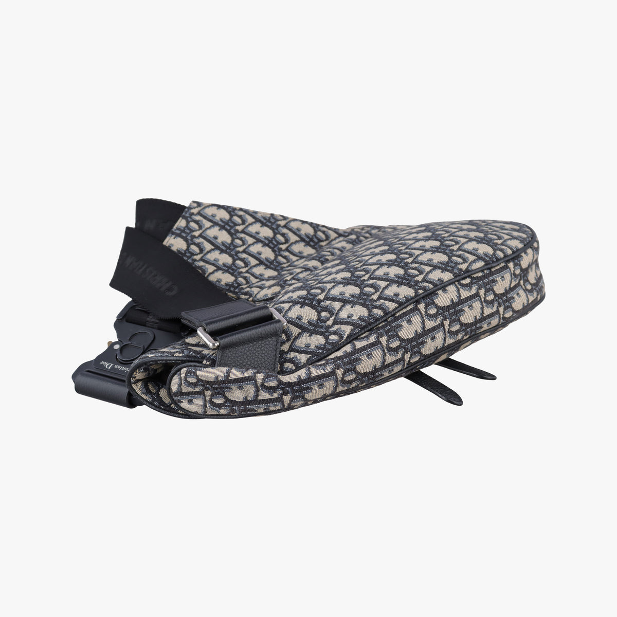 Secondhand Christian Dior saddle Navy Jacquard×Leather  bum bag/waist bag | stylenewstar