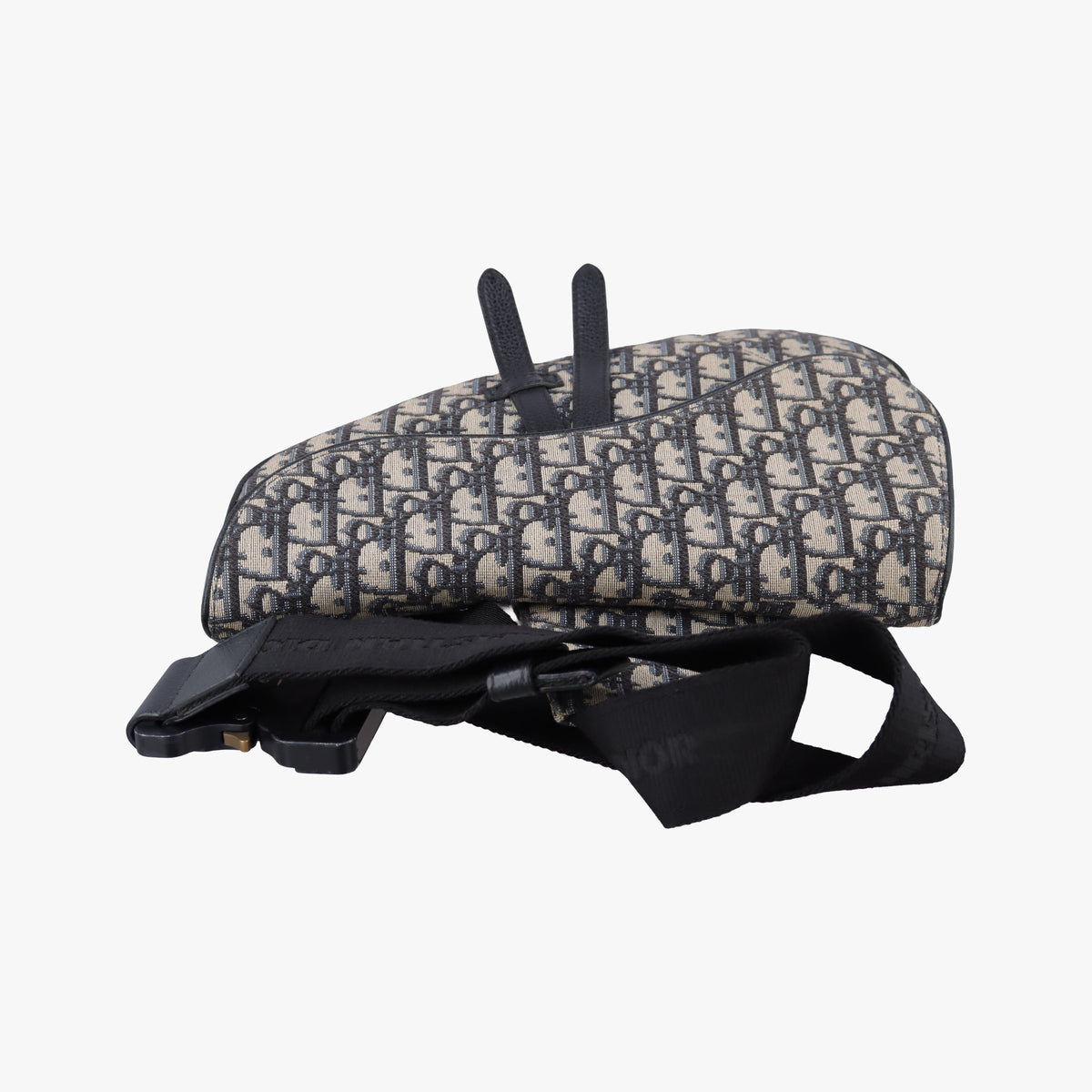Secondhand Christian Dior saddle Navy Jacquard×Leather  bum bag/waist bag | stylenewstar
