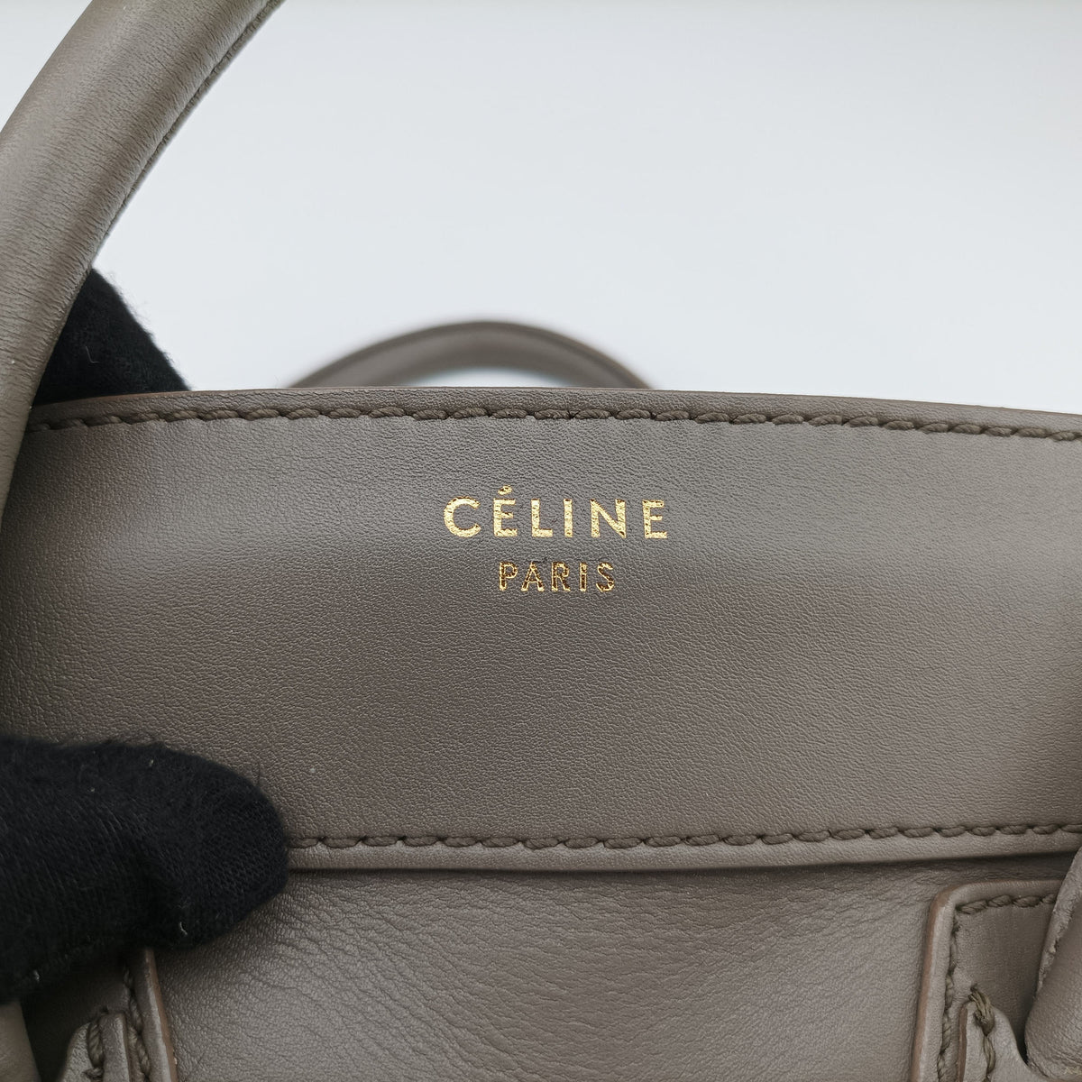 Pre-owned Celine luggage mini shopper Grey Leather  handbag | stylenewstar