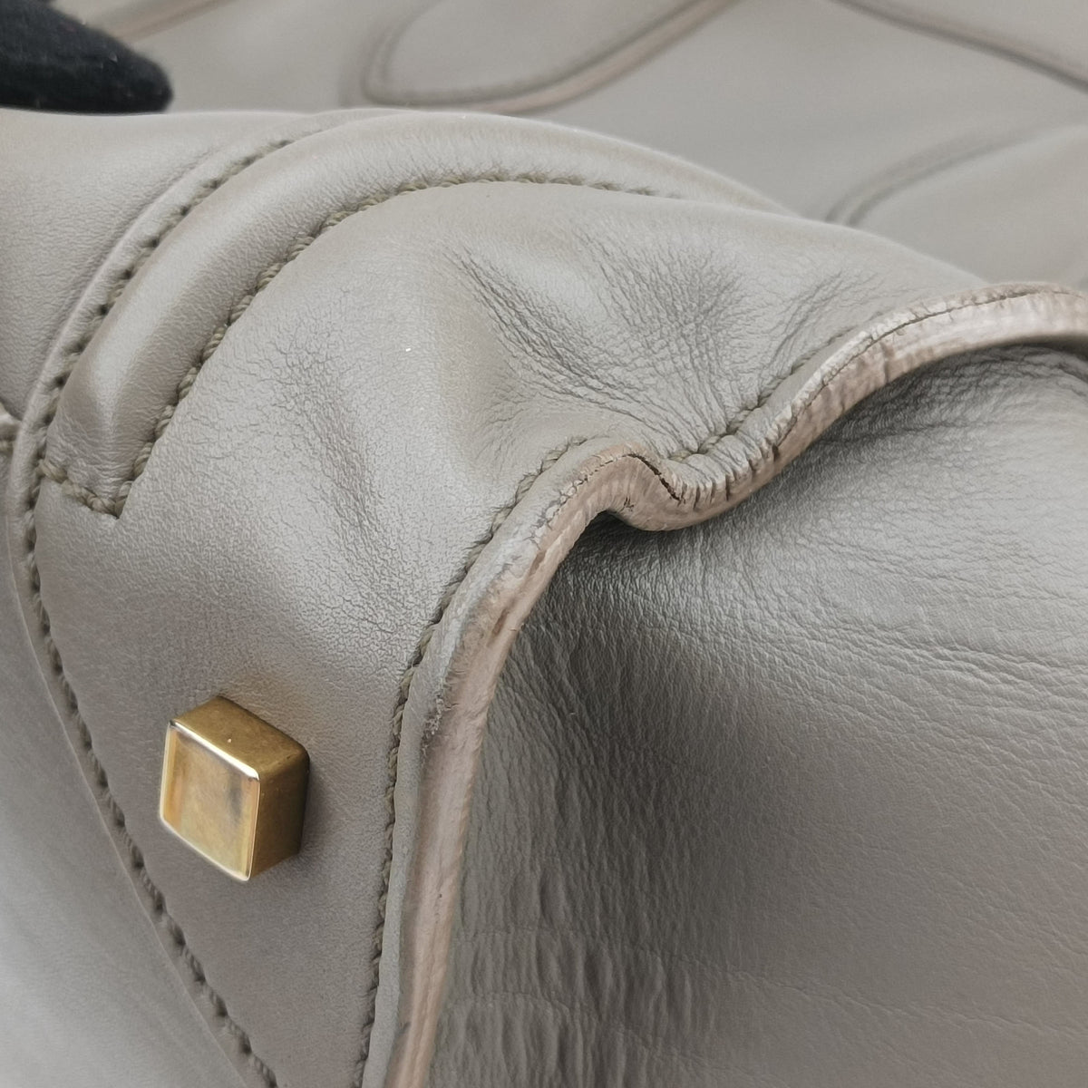 Pre-owned Celine luggage mini shopper Grey Leather  handbag | stylenewstar