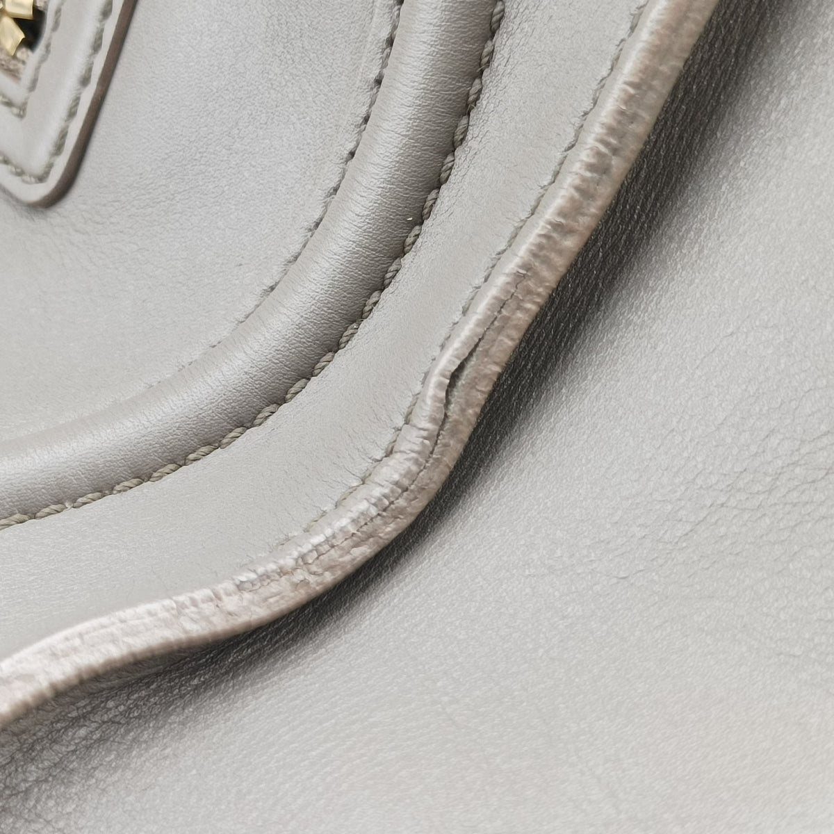 Pre-owned Celine luggage mini shopper Grey Leather  handbag | stylenewstar