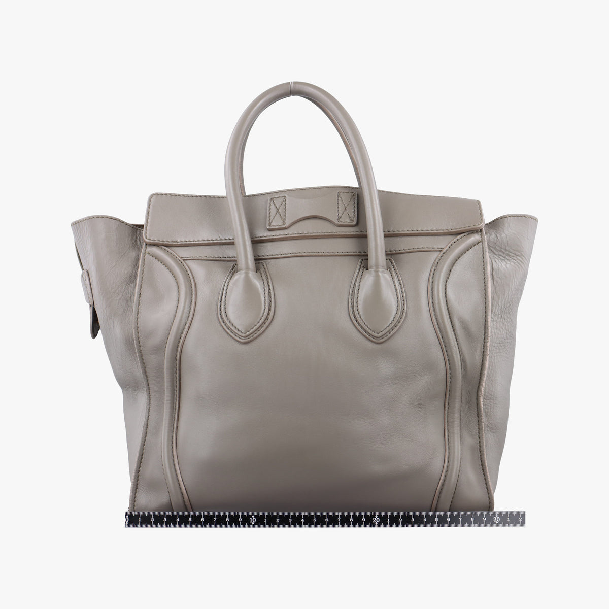 Pre-owned Celine luggage mini shopper Grey Leather  handbag | stylenewstar
