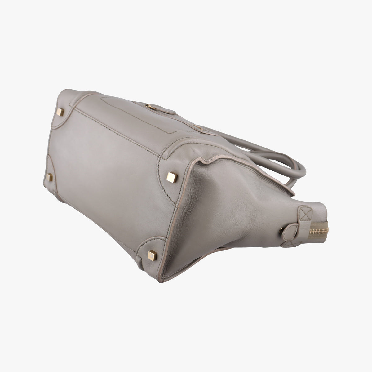 Pre-owned Celine luggage mini shopper Grey Leather  handbag | stylenewstar