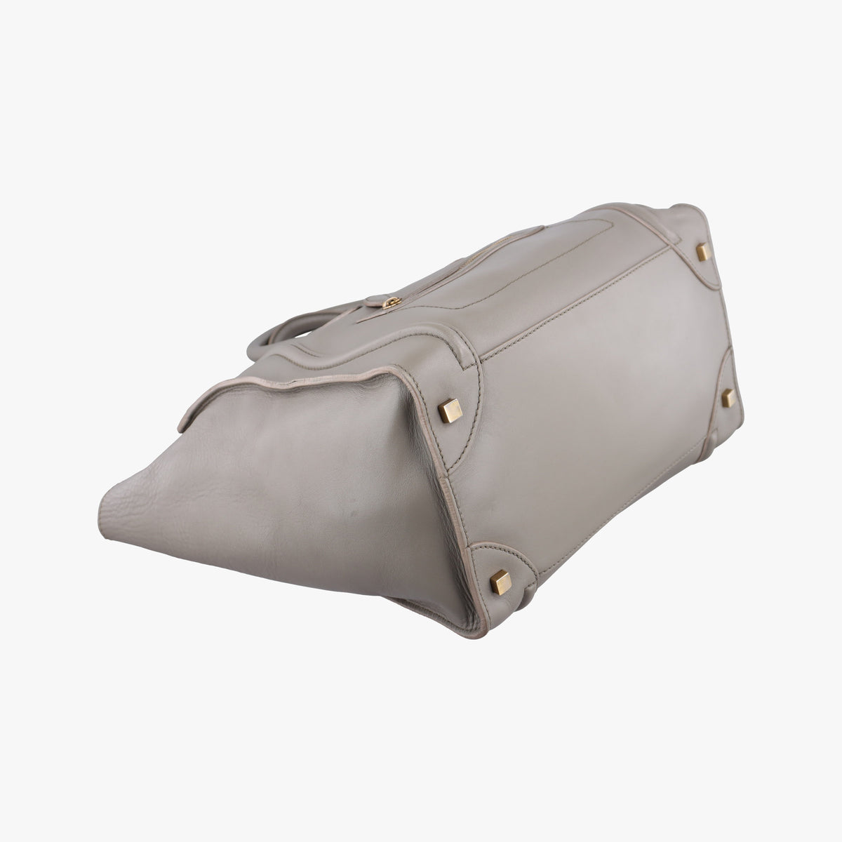 Pre-owned Celine luggage mini shopper Grey Leather  handbag | stylenewstar