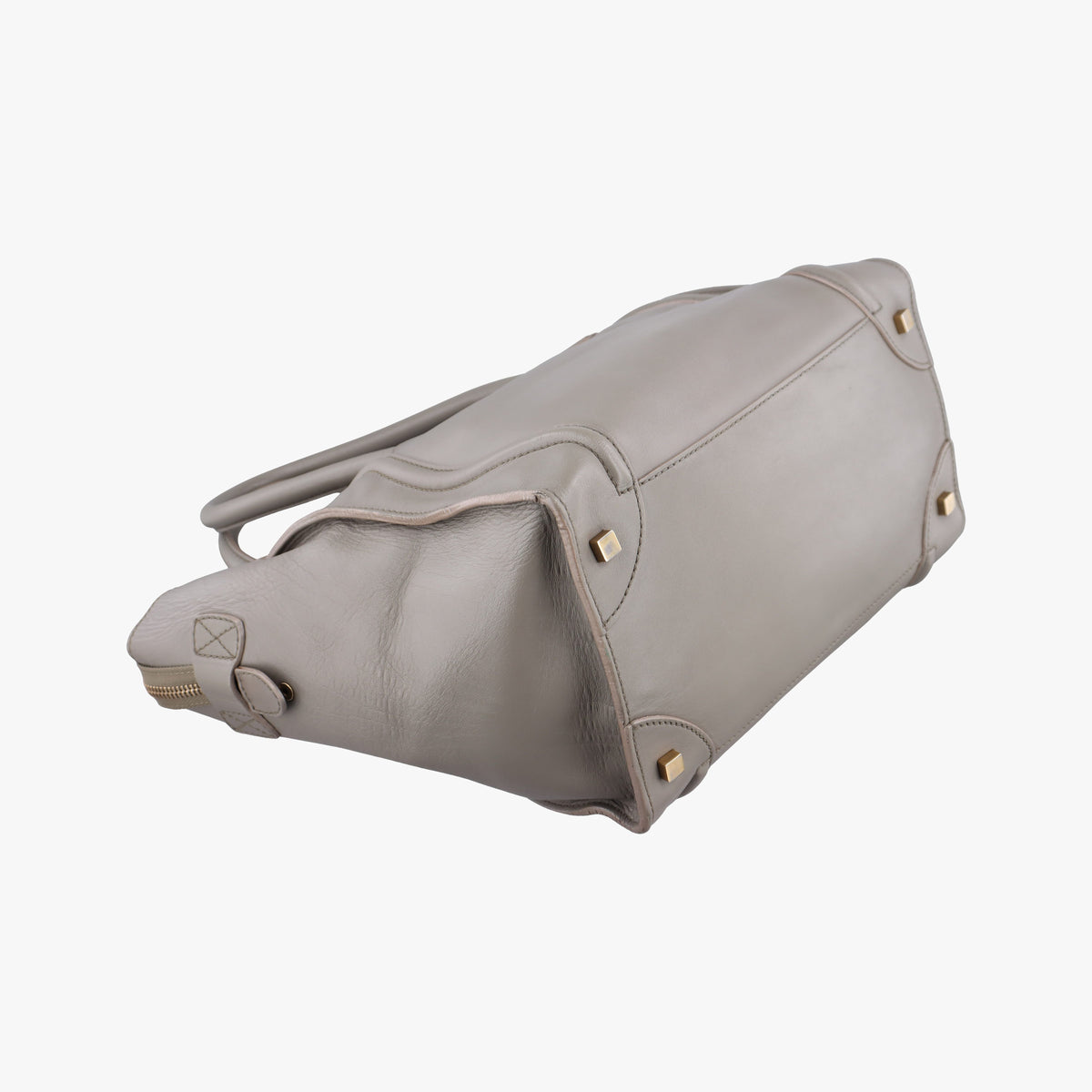 Pre-owned Celine luggage mini shopper Grey Leather  handbag | stylenewstar