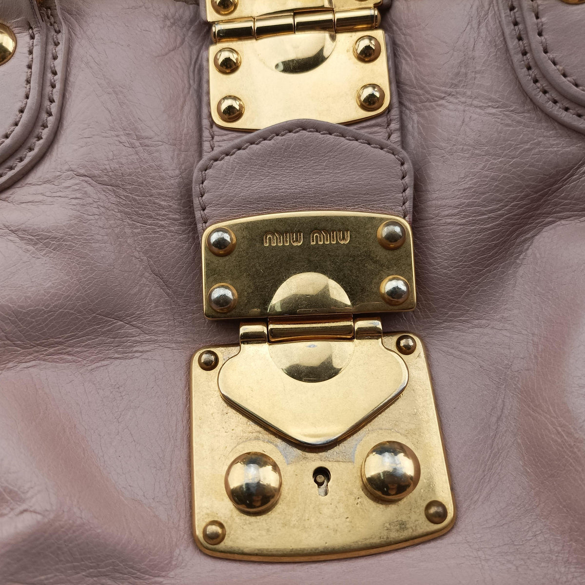 Pre-owned Miu Miu VITELLO LUX Pink Leather  shoulderbag | stylenewstar