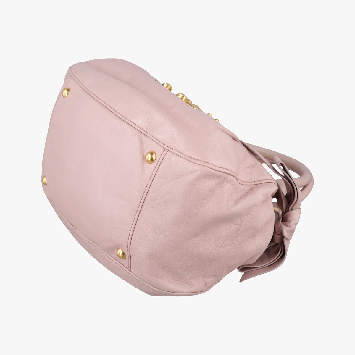 Pre-owned Miu Miu VITELLO LUX Pink Leather  shoulderbag | stylenewstar
