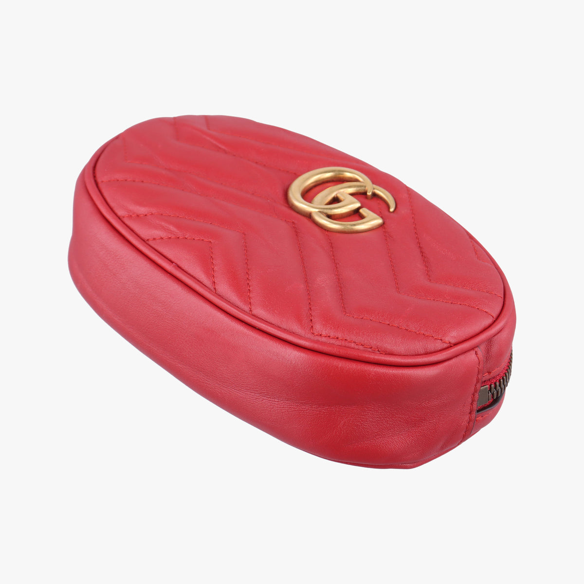 Secondhand Gucci GG Marmont Red Leather 476434 bum bag/waist bag | stylenewstar