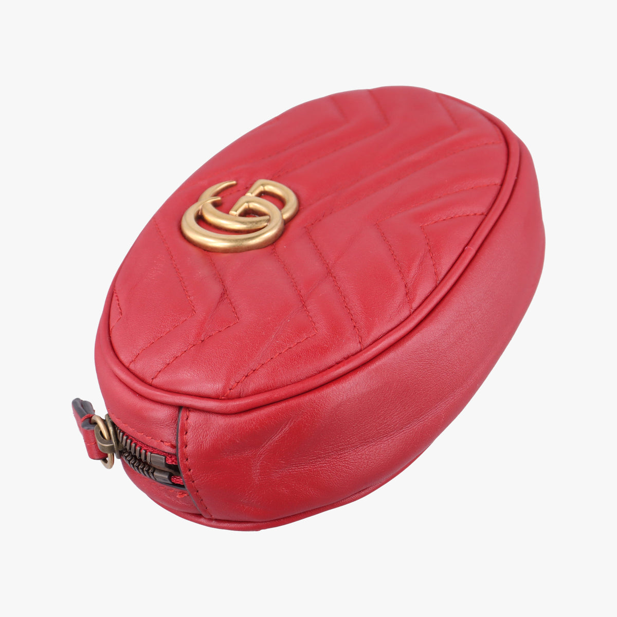 Secondhand Gucci GG Marmont Red Leather 476434 bum bag/waist bag | stylenewstar