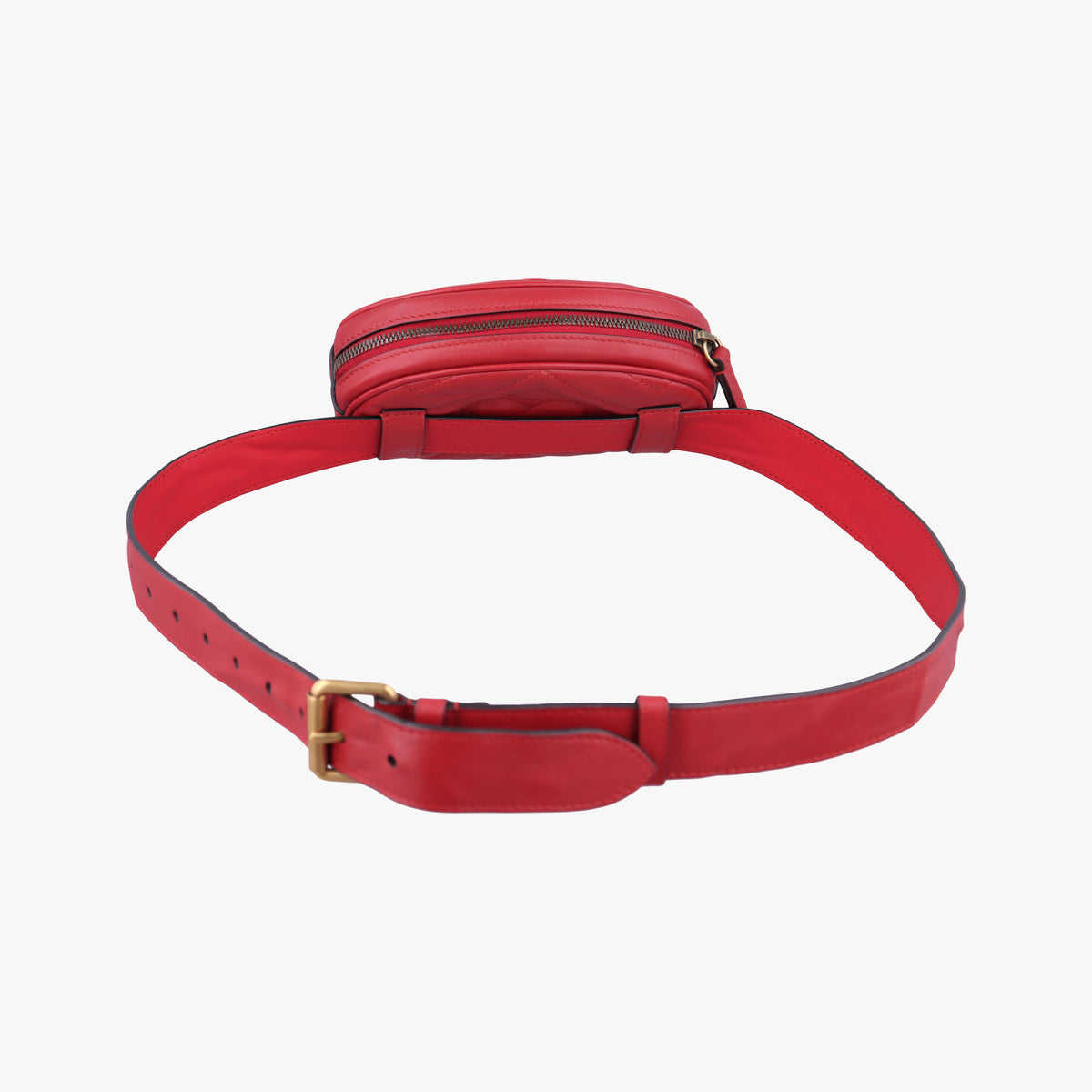Secondhand Gucci GG Marmont Red Leather 476434 bum bag/waist bag | stylenewstar