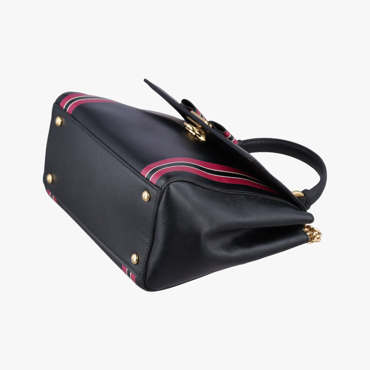 Vintage Ferragamo Vara Black x Pink Leather  shoulderbag | stylenewstar