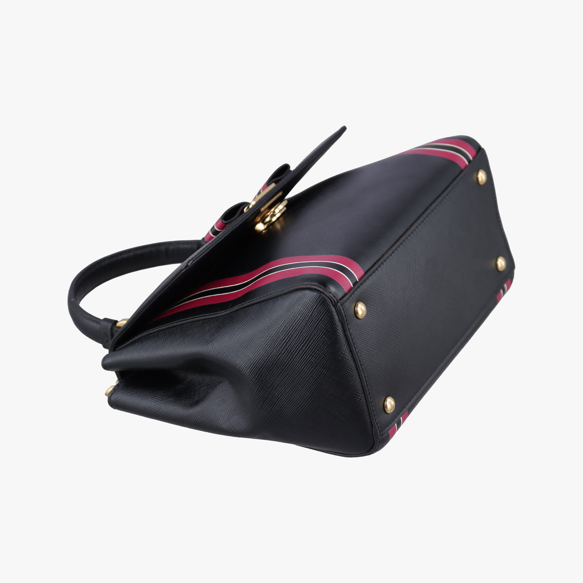 Vintage Ferragamo Vara Black x Pink Leather  shoulderbag | stylenewstar