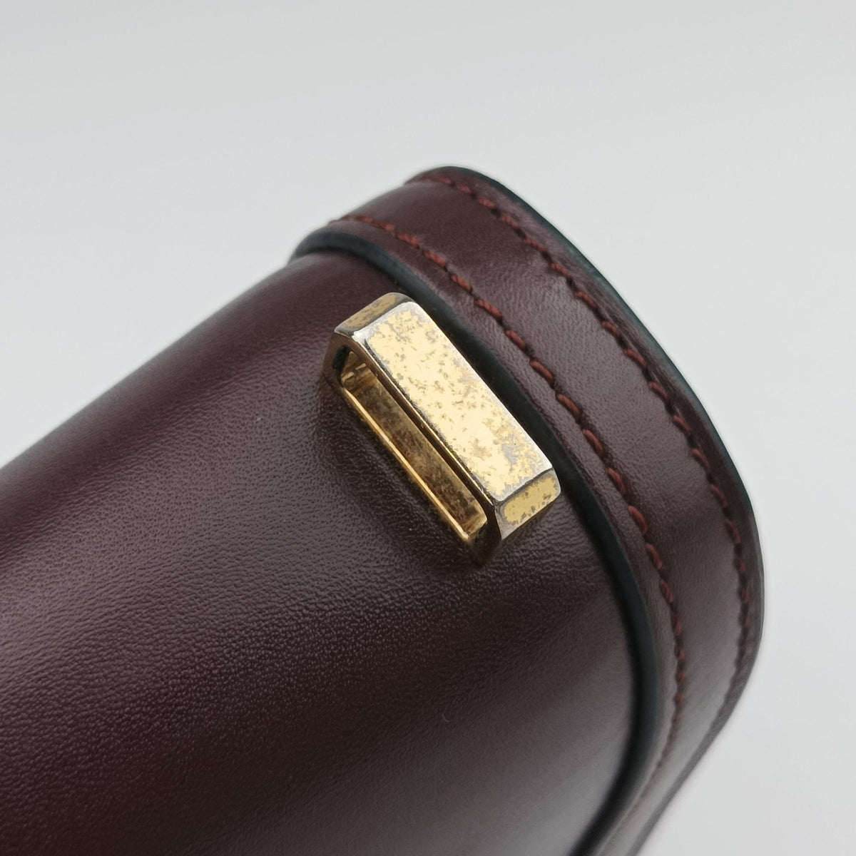 Pre-owned Loewe Barcelona Dark Burgundy Leather  shoulderbag | stylenewstar