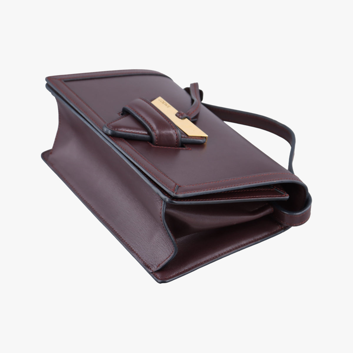 Pre-owned Loewe Barcelona Dark Burgundy Leather  shoulderbag | stylenewstar
