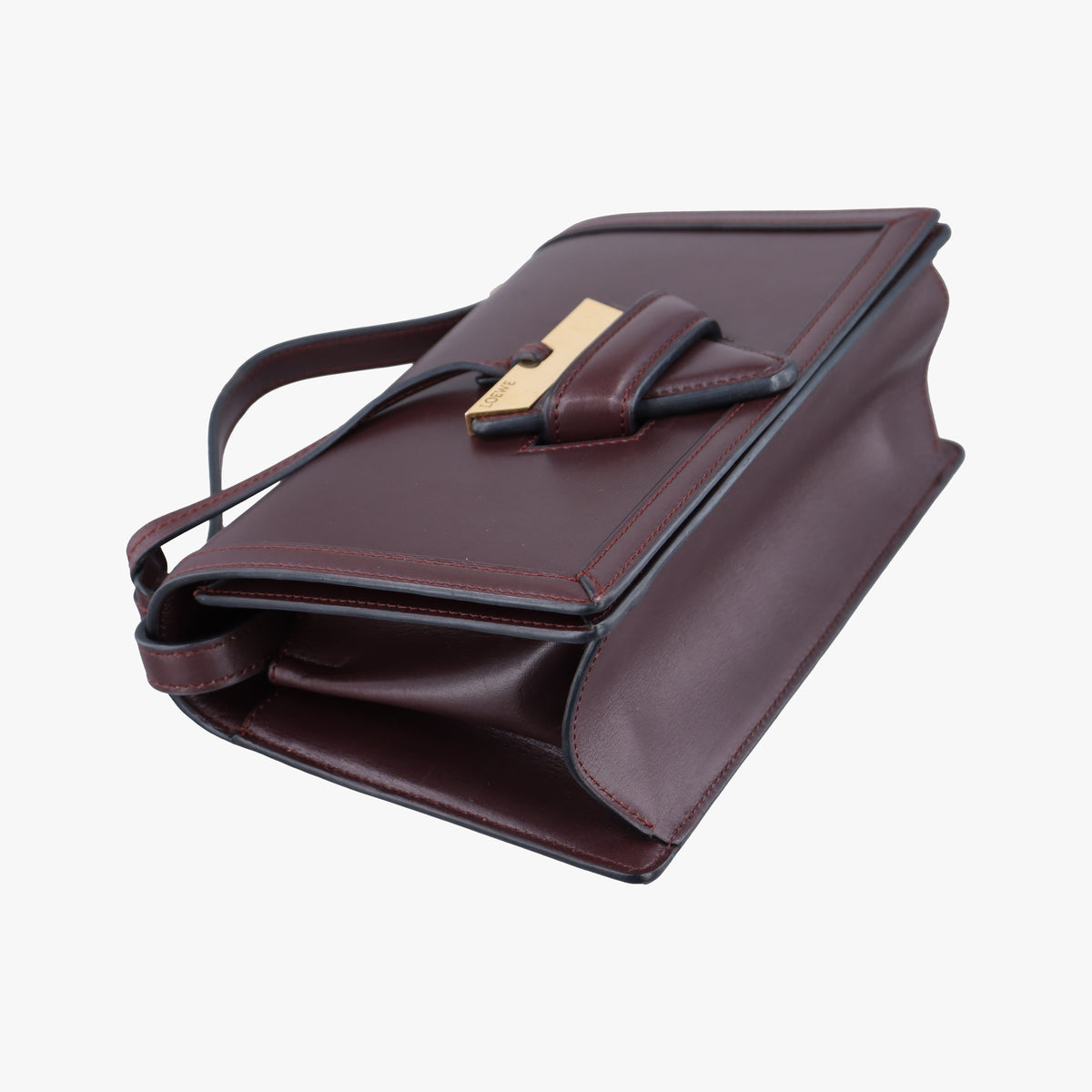 Pre-owned Loewe Barcelona Dark Burgundy Leather  shoulderbag | stylenewstar