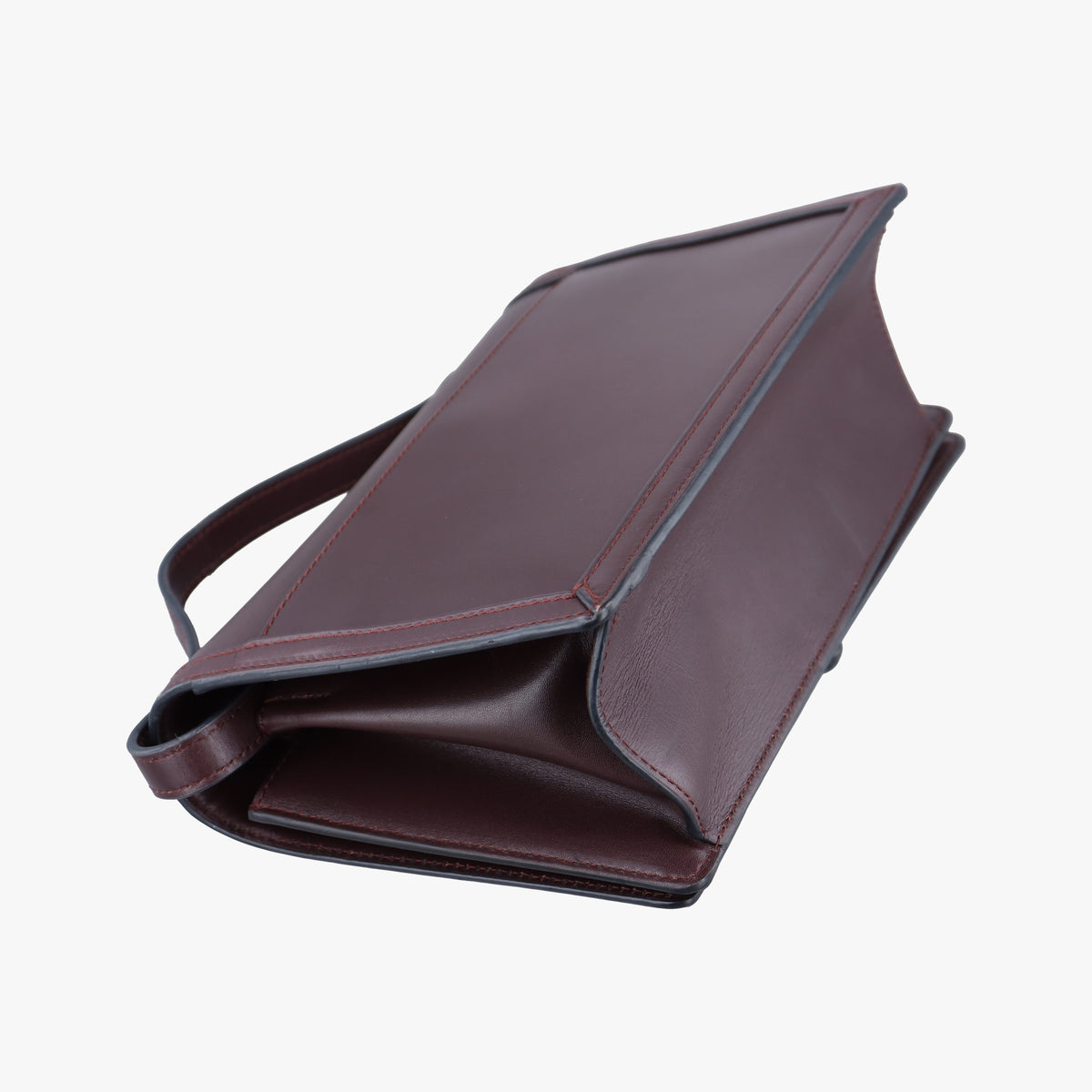 Pre-owned Loewe Barcelona Dark Burgundy Leather  shoulderbag | stylenewstar