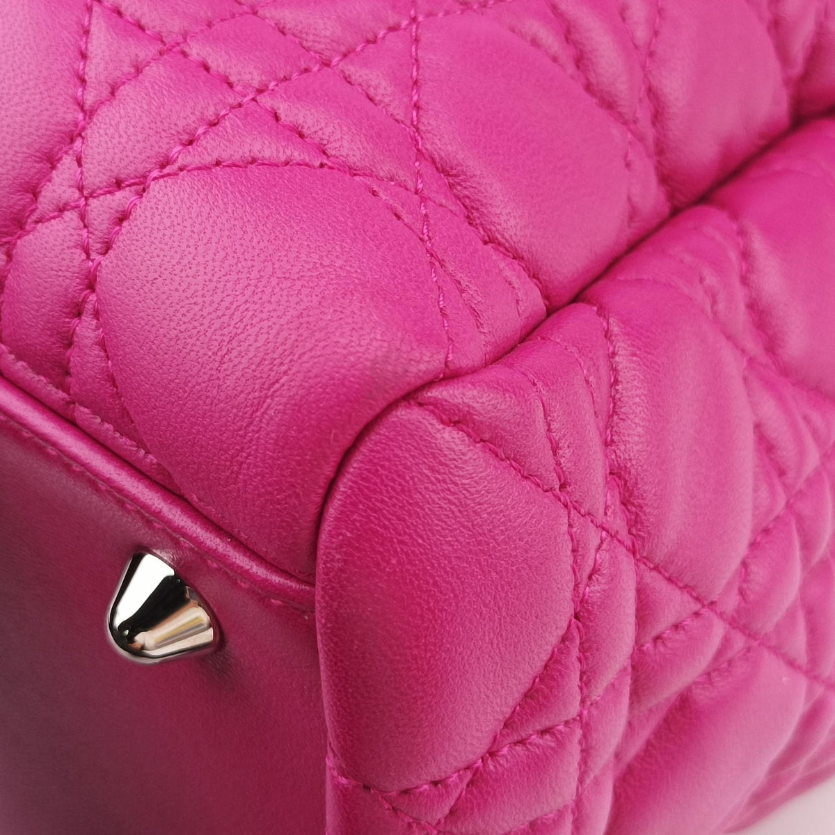 Vintage Christian Dior Cannage Dior Soft Shopping Rose lambskin  shoulderbag | stylenewstar