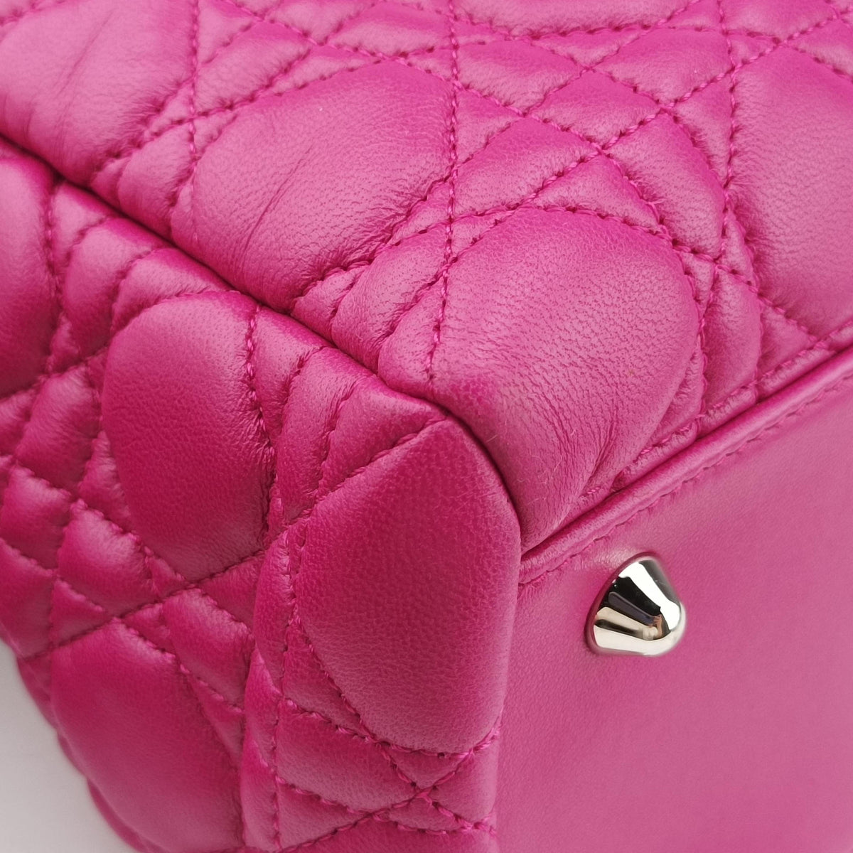 Vintage Christian Dior Cannage Dior Soft Shopping Rose lambskin  shoulderbag | stylenewstar