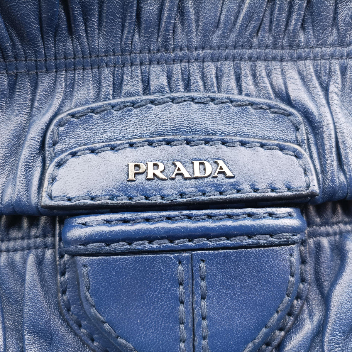 Secondhand Prada Gaufre Blue Lambskin  shoulderbag | stylenewstar