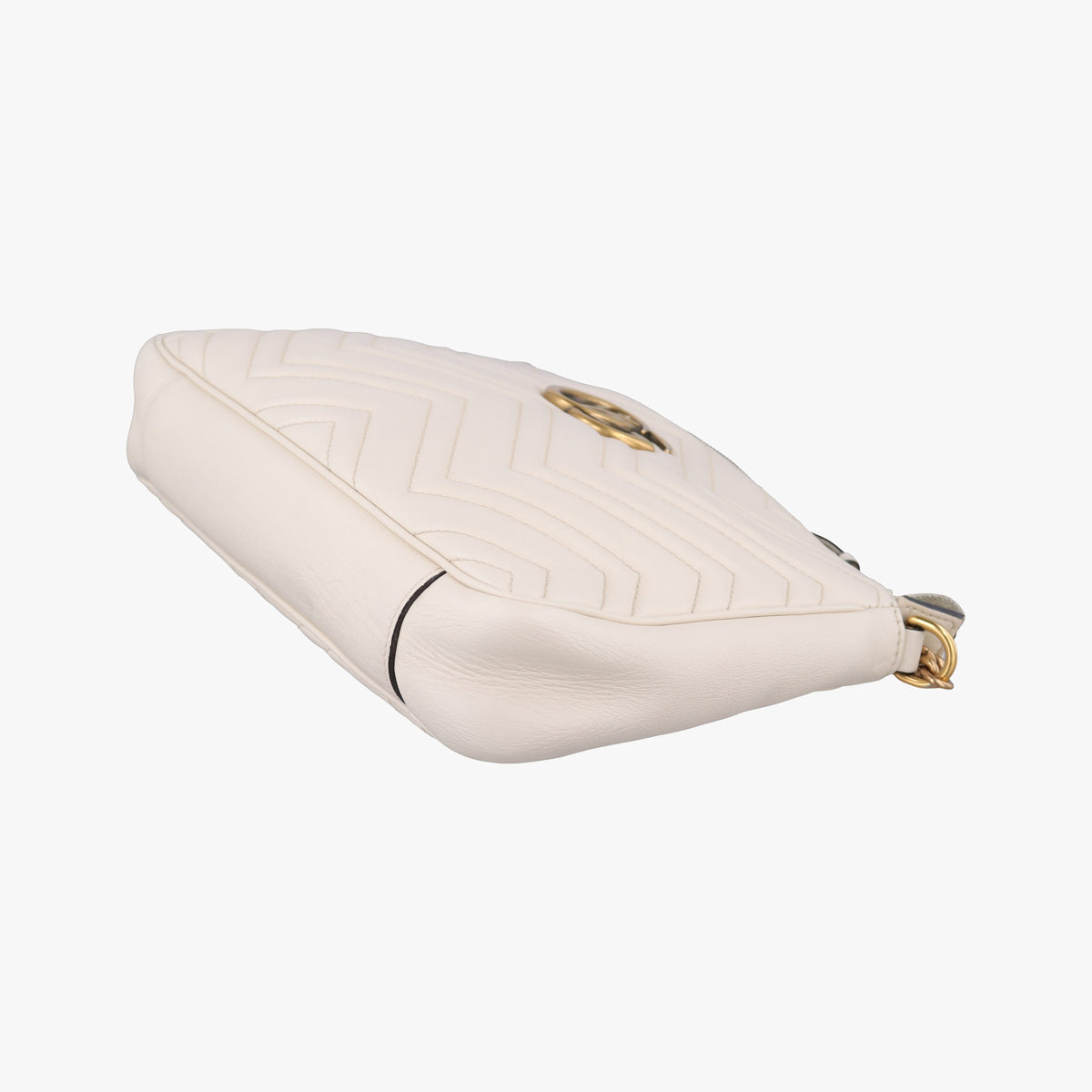 Pre-owned Gucci GG Marmont White Leather 443502 shoulderbag | stylenewstar