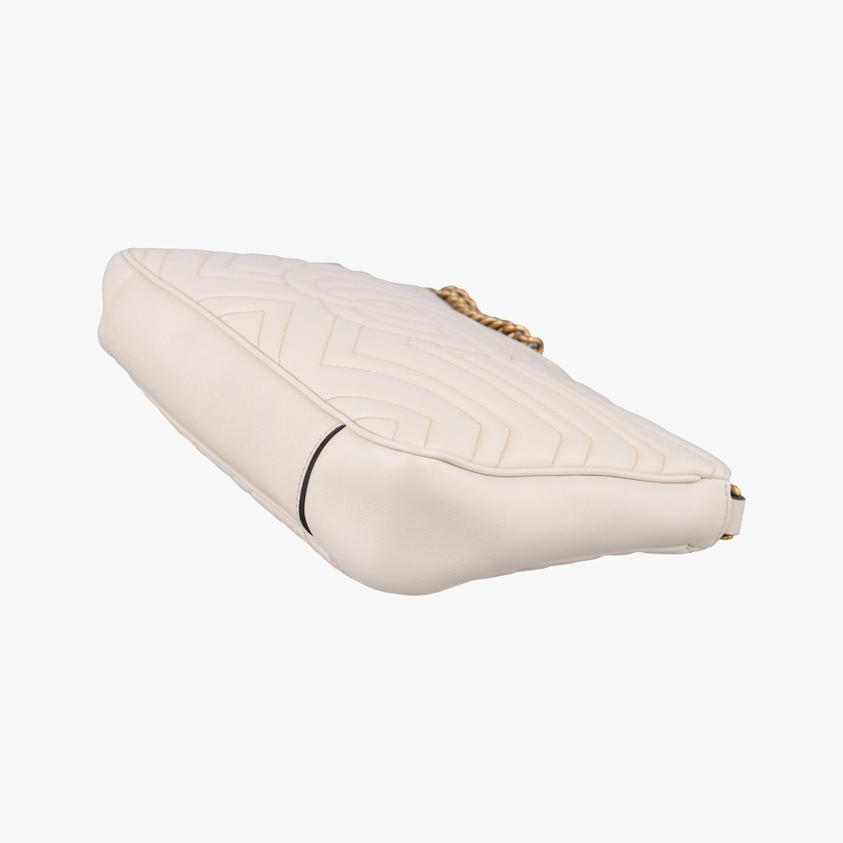 Pre-owned Gucci GG Marmont White Leather 443502 shoulderbag | stylenewstar