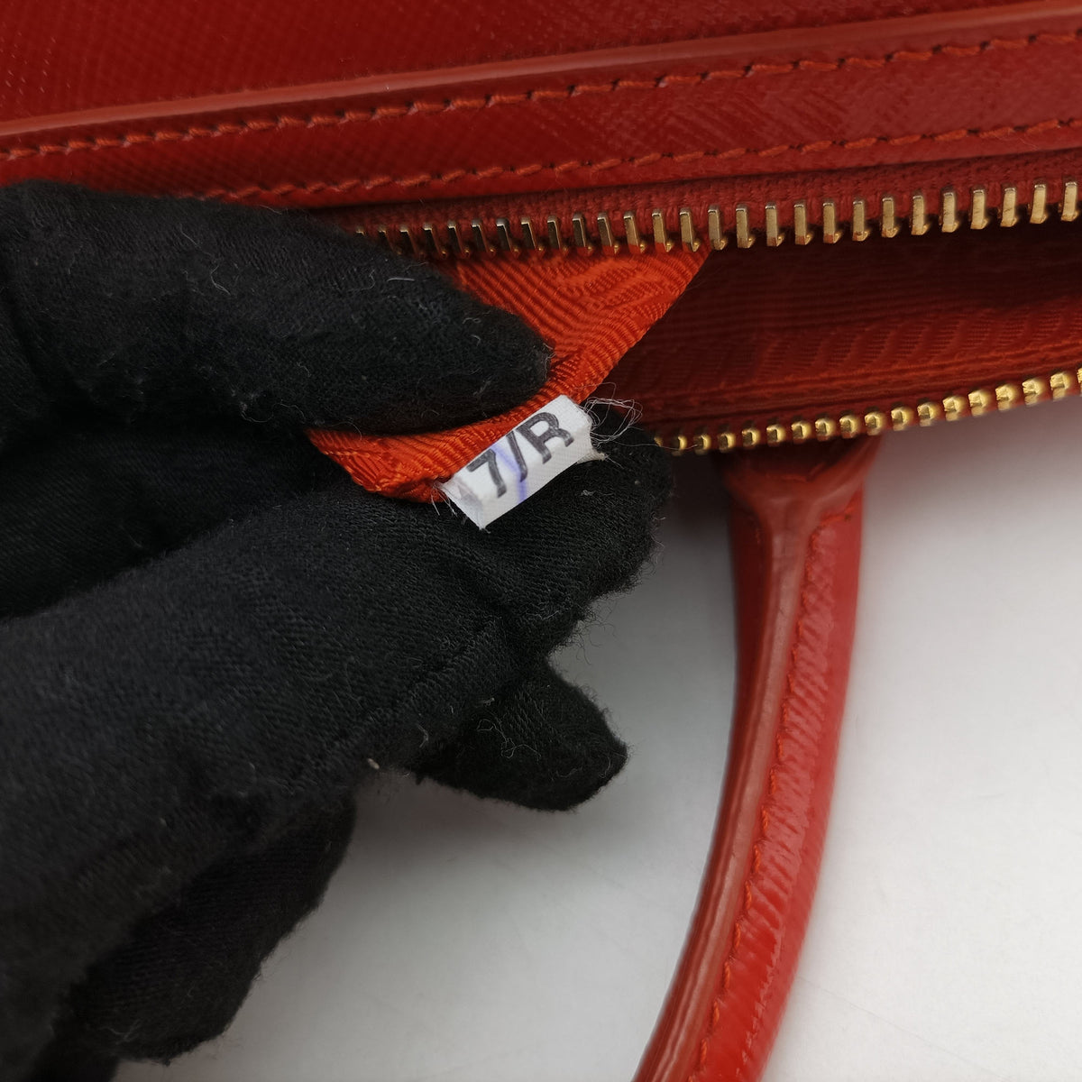 Pre-owned Prada Bowling Bag Orange Patent SAFFIANO Leather BL0797 shoulderbag | stylenewstar
