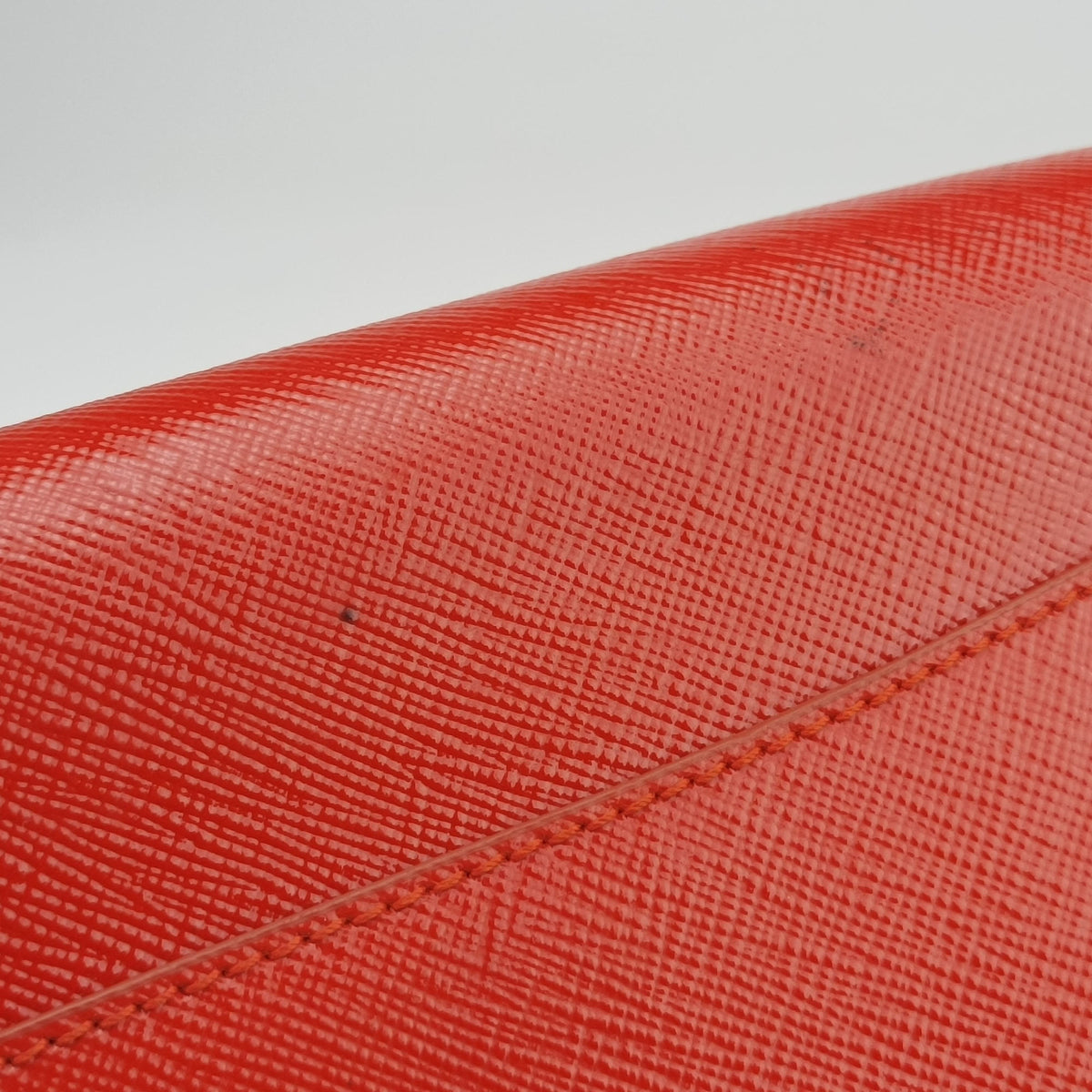 Pre-owned Prada Bowling Bag Orange Patent SAFFIANO Leather BL0797 shoulderbag | stylenewstar