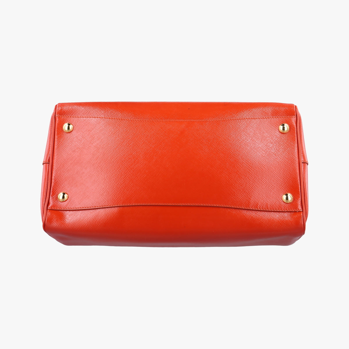 Pre-owned Prada Bowling Bag Orange Patent SAFFIANO Leather BL0797 shoulderbag | stylenewstar