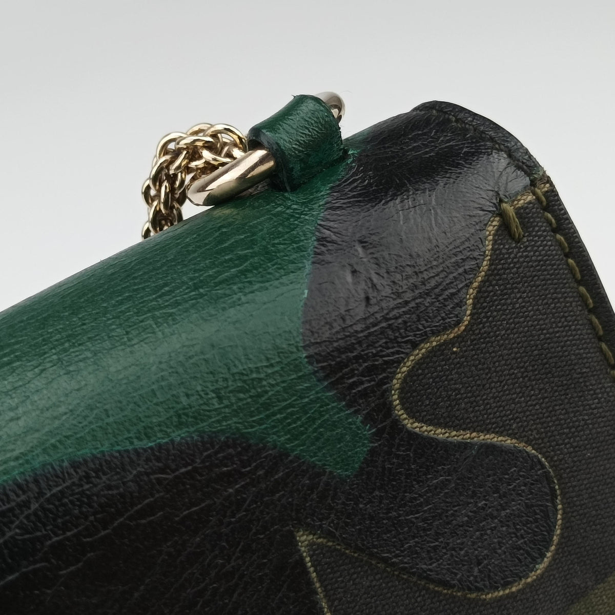 Pre-owned Valentino Rockstud Glam Lock Multicolour canvas× leather  shoulderbag | stylenewstar
