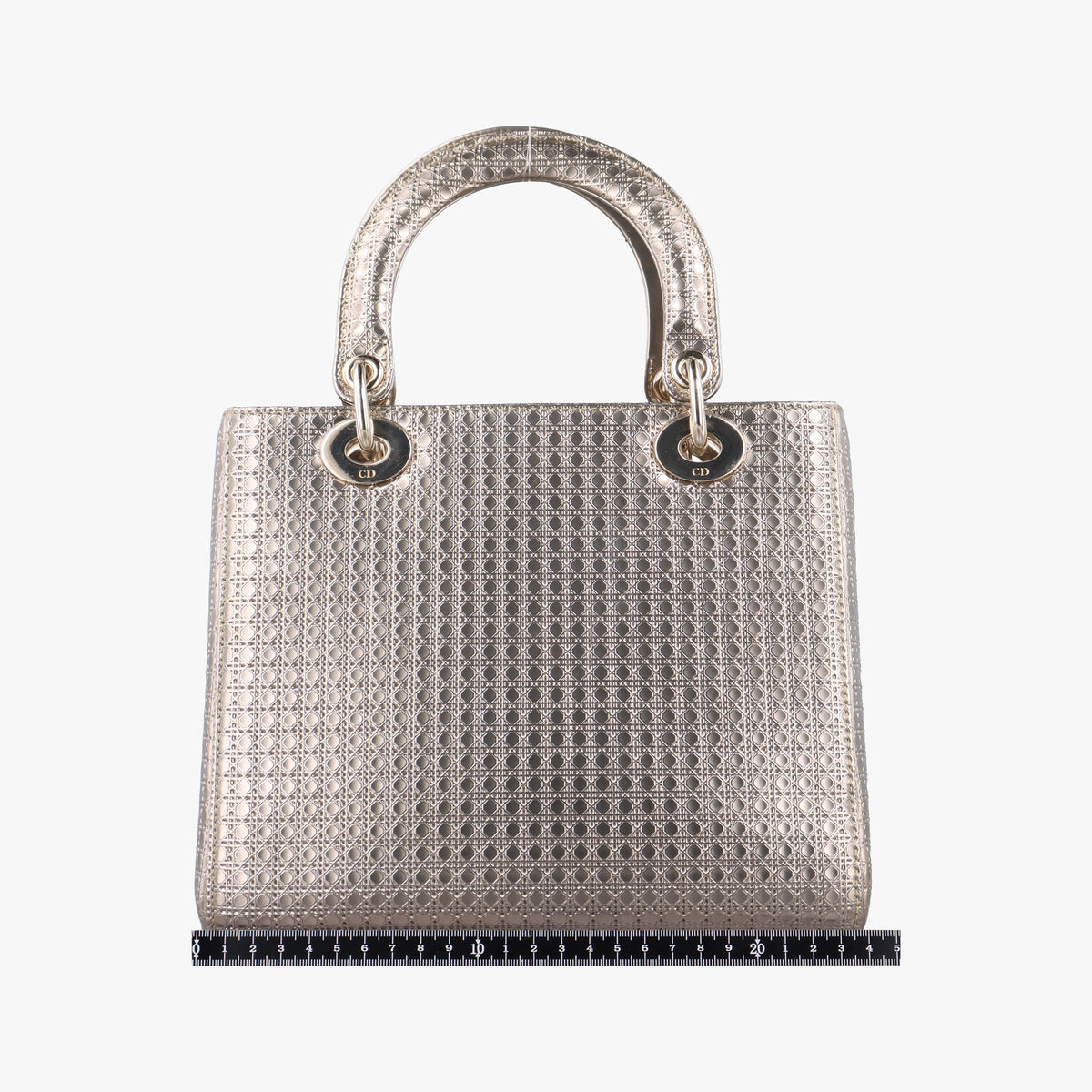 Pre-owned Christian Dior Lady Dior Golden Patent Leather  shoulderbag | stylenewstar