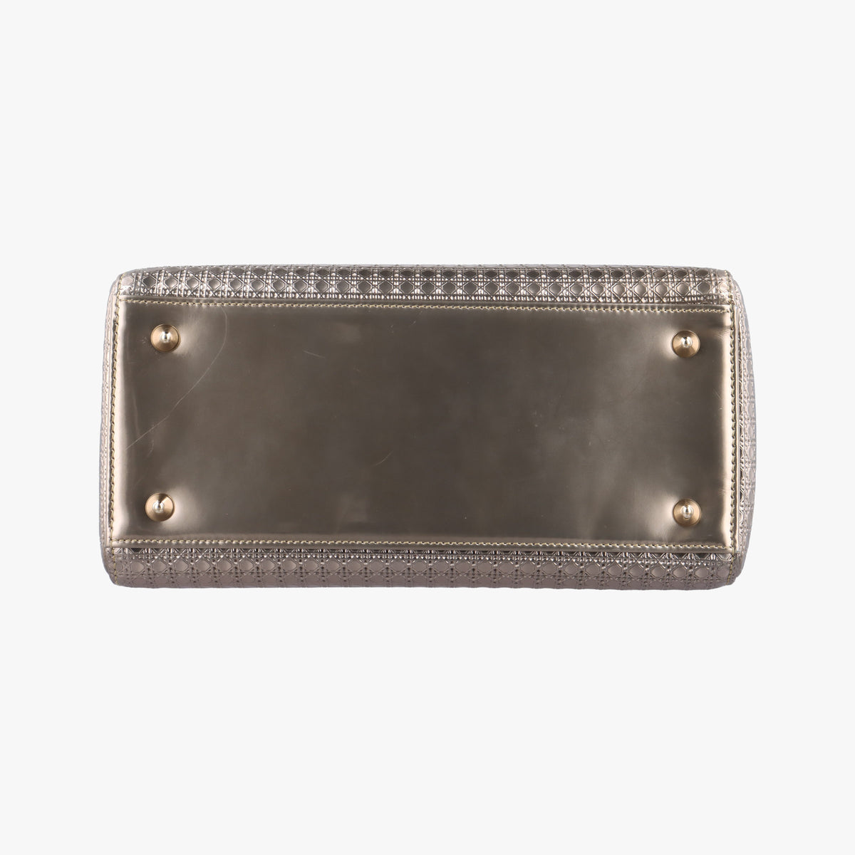 Pre-owned Christian Dior Lady Dior Golden Patent Leather  shoulderbag | stylenewstar