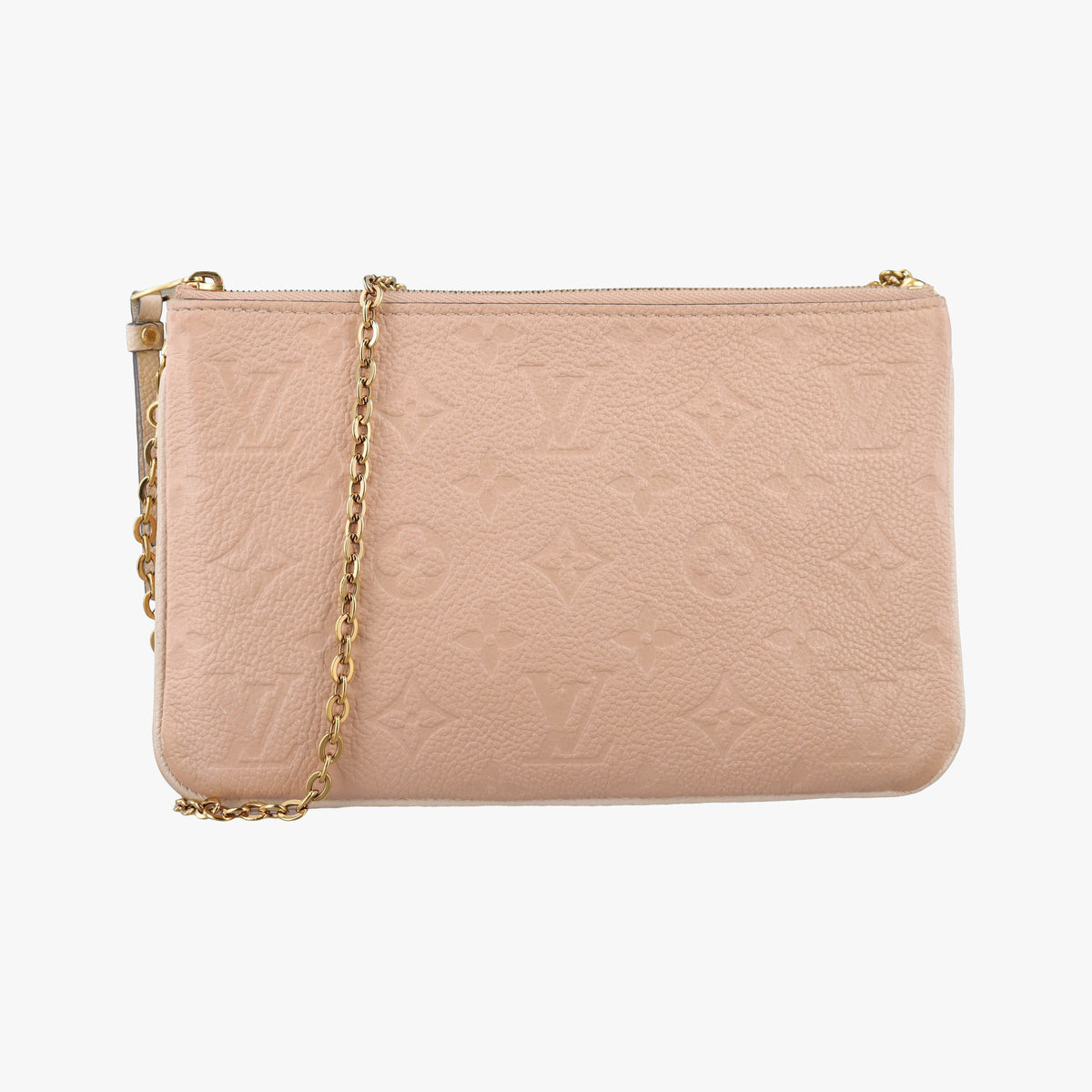Secondhand Louis Vuitton Double Zip Pochette Pink x Beige Monogram Empreinte M63919 shoulderbag | stylenewstar