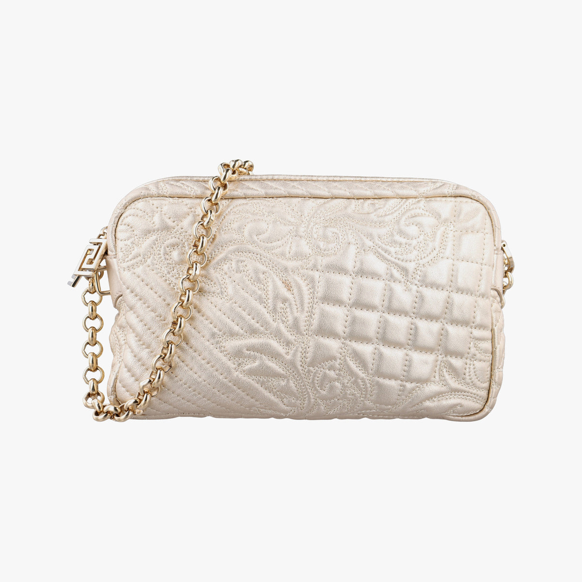 Pre-owned VERSACE Medusa Charm Vanitas Golden Leather  shoulderbag | stylenewstar