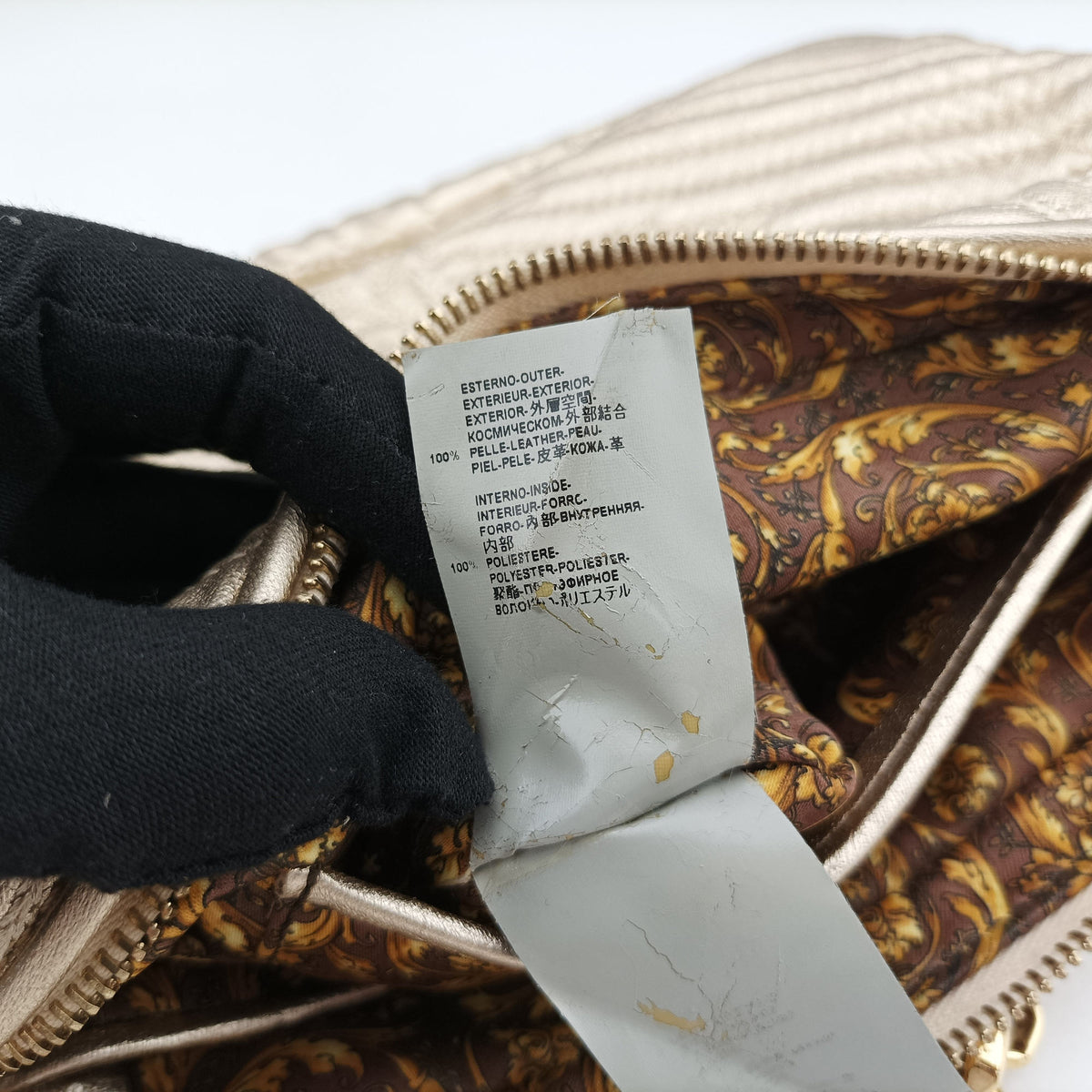 Pre-owned VERSACE Medusa Charm Vanitas Golden Leather  shoulderbag | stylenewstar