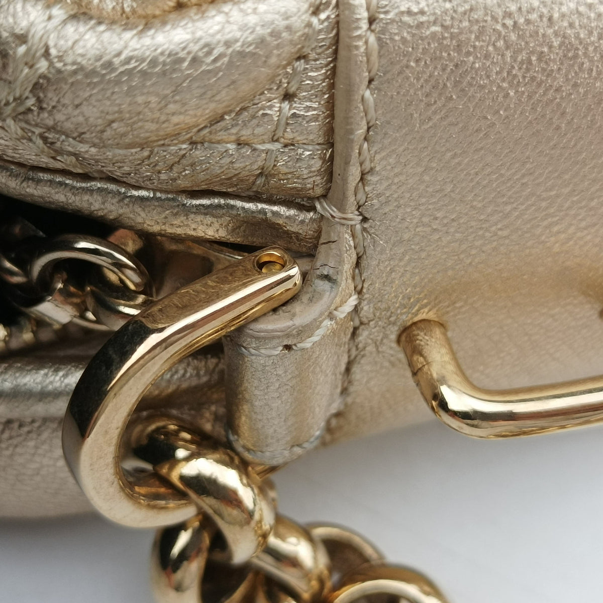 Pre-owned VERSACE Medusa Charm Vanitas Golden Leather  shoulderbag | stylenewstar