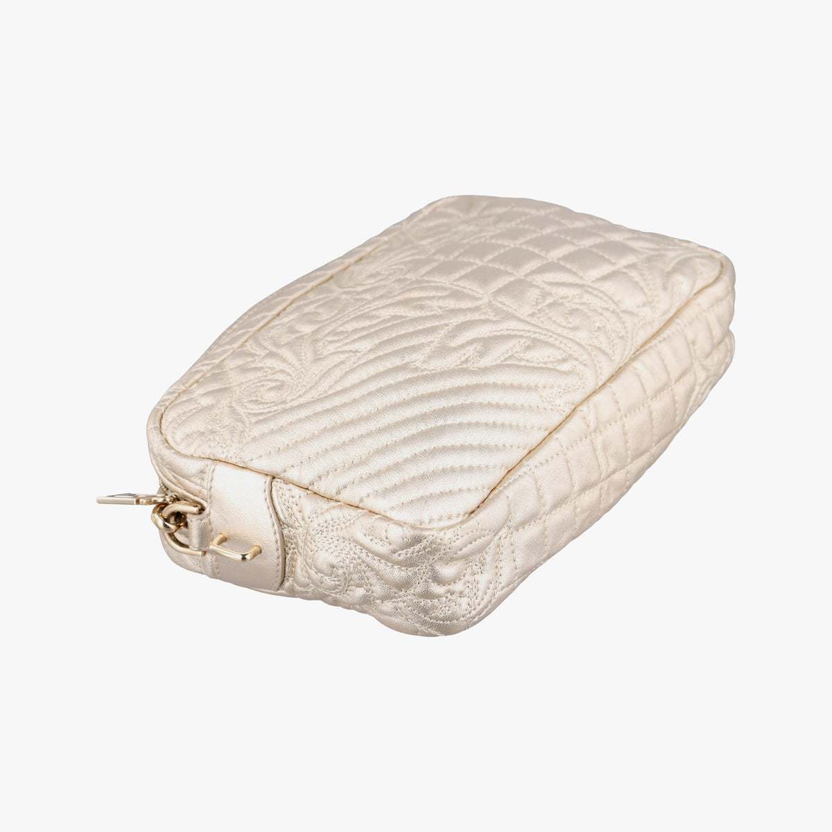 Pre-owned VERSACE Medusa Charm Vanitas Golden Leather  shoulderbag | stylenewstar