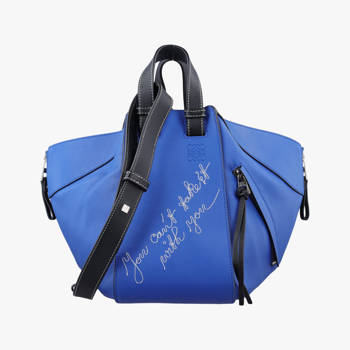 Pre-owned Loewe Hammock Blue leather  shoulderbag | stylenewstar