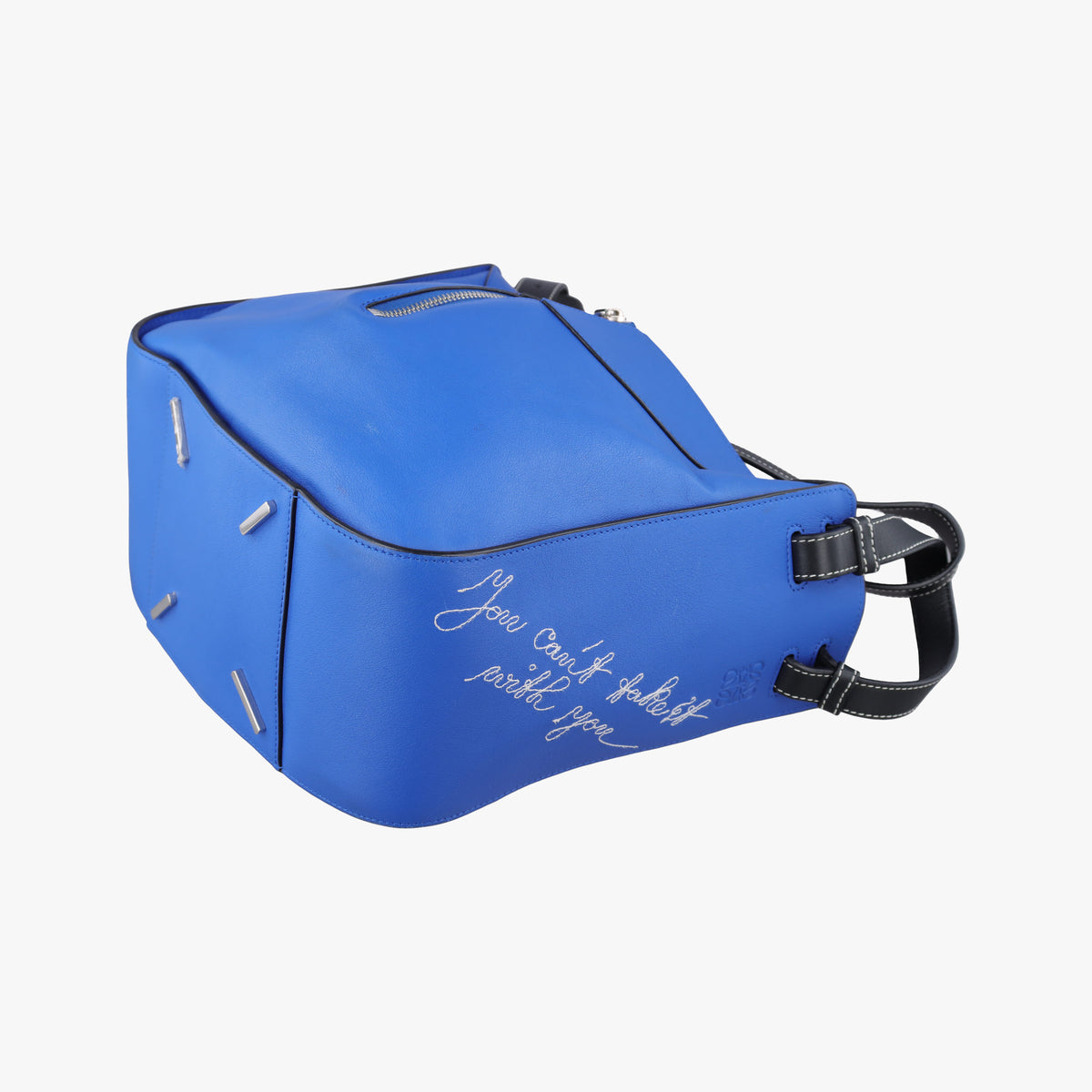 Pre-owned Loewe Hammock Blue leather  shoulderbag | stylenewstar