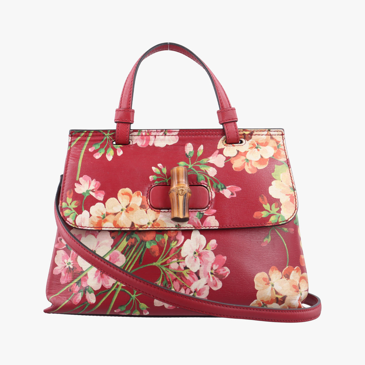 Pre-owned Gucci Bamboo Daily red×Multicolour Leather 370831 shoulderbag | stylenewstar
