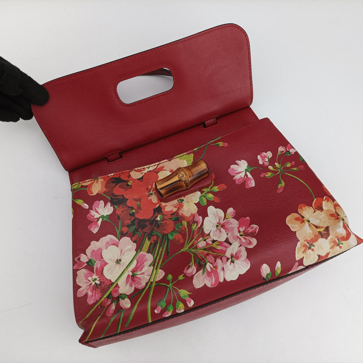 Pre-owned Gucci Bamboo Daily red×Multicolour Leather 370831 shoulderbag | stylenewstar