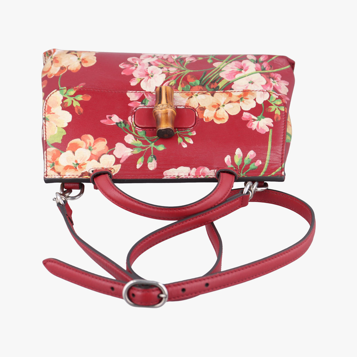 Pre-owned Gucci Bamboo Daily red×Multicolour Leather 370831 shoulderbag | stylenewstar