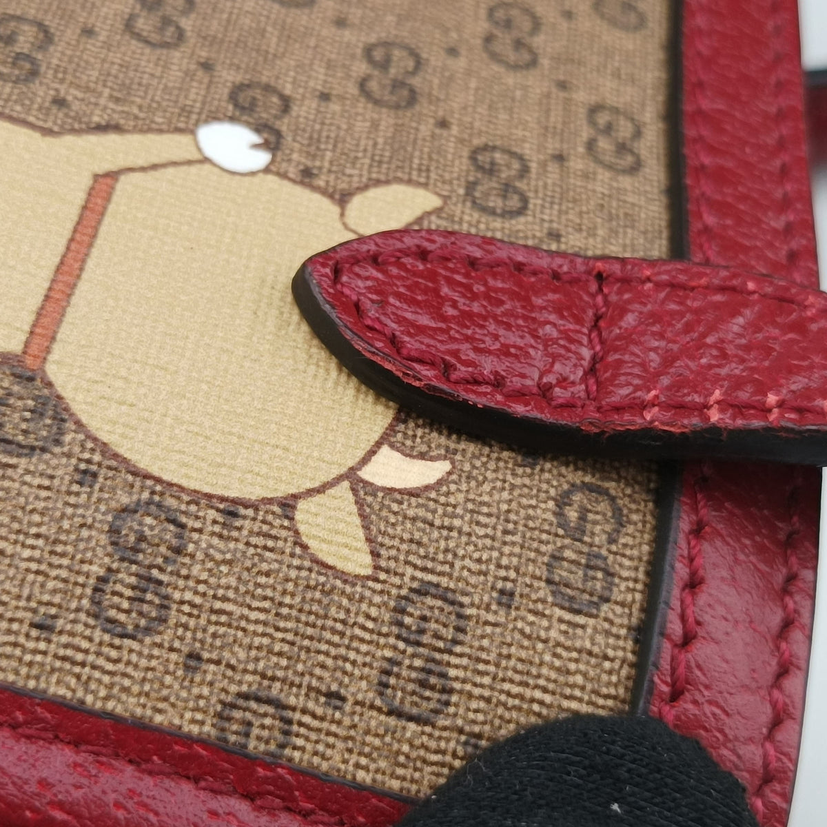 Pre-owned Gucci Doraemon GG Supreme Beige×Red PVC coated canvas×Leather 654345 shoulderbag | stylenewstar