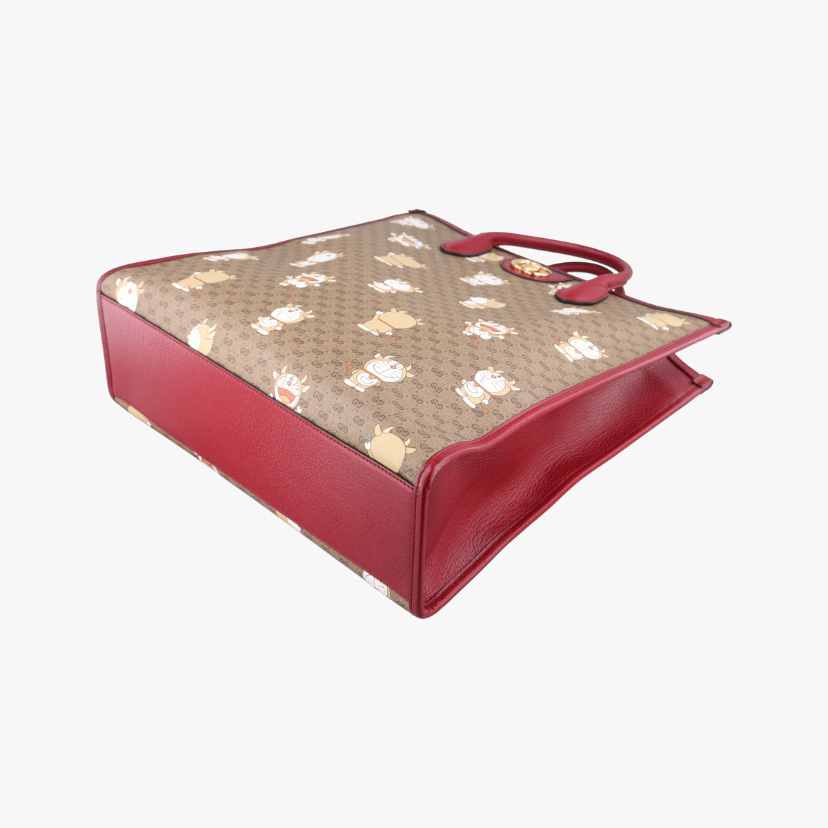 Pre-owned Gucci Doraemon GG Supreme Beige×Red PVC coated canvas×Leather 654345 shoulderbag | stylenewstar